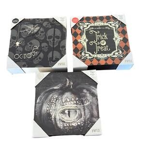 Set of 3 Halloween Wood Wall Decor NWT Pumpkin Fall